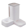 Pet automatic water storage double plastic bowl in grey with slow drinking design, size 32x31x32cm