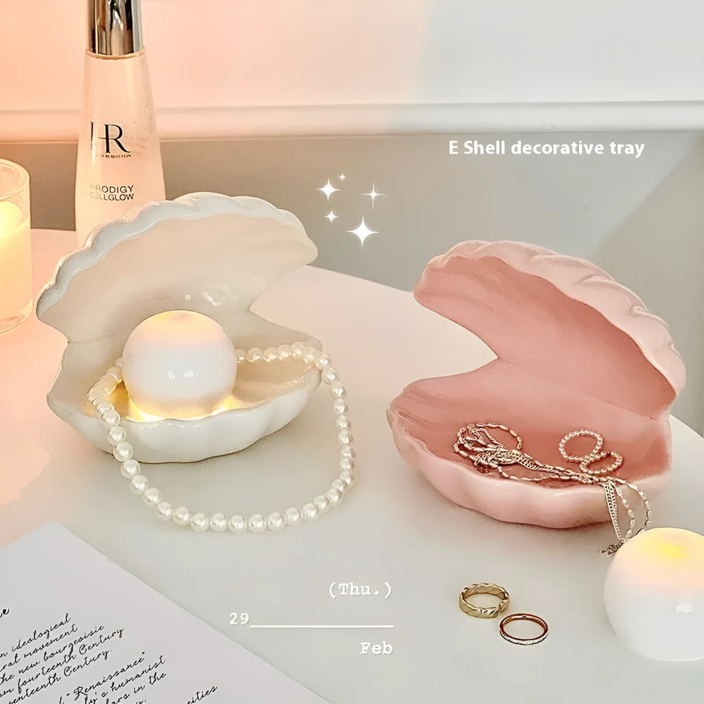 Yellow white porcelain storage tray with modern design and optional night light functionality
