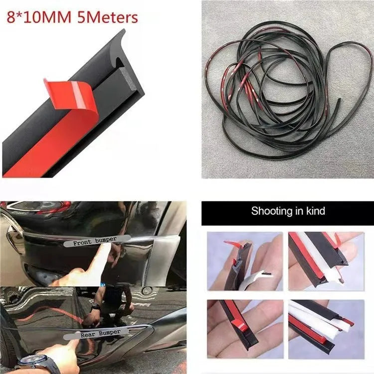 Black TPE rubber seal strip for car door gaps and bumper protection