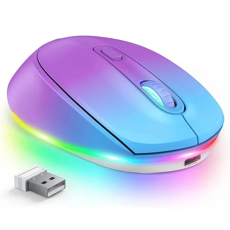 24g lightweight wireless mouse with ergonomic design in multiple colours including black, silver, and blue