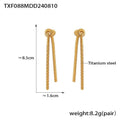Gold knotted tassel snake chain long necklace with matching earrings set for women
