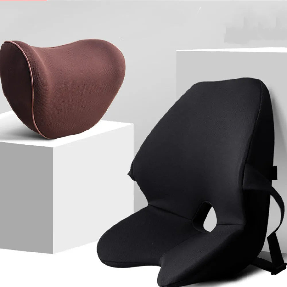 Memory cotton car waist pad for lumbar support in neutral colour options