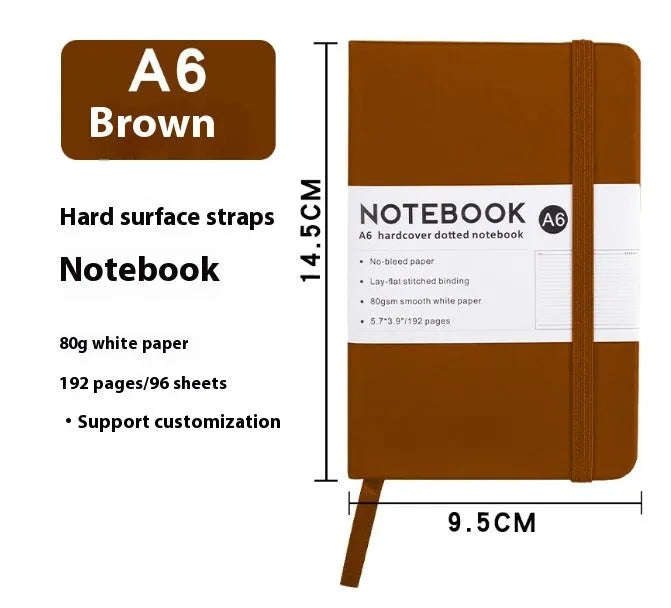 A5 soft skin-feel PU leather diary with strap closure and horizontal ruled pages in multiple colour options