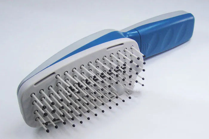 Negative ion pet comb with removable brush head for active oxygen cleaning