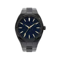 Men's business watch with frosted stainless steel case and luminous markers in silver colour