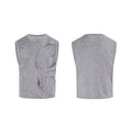 Men's solid colour lyocell summer vest in black, showing round neck and sleeveless tank-top design