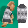 Grey and dark brown acrylic dog Christmas sweater pet clothing size range XXS to XL
