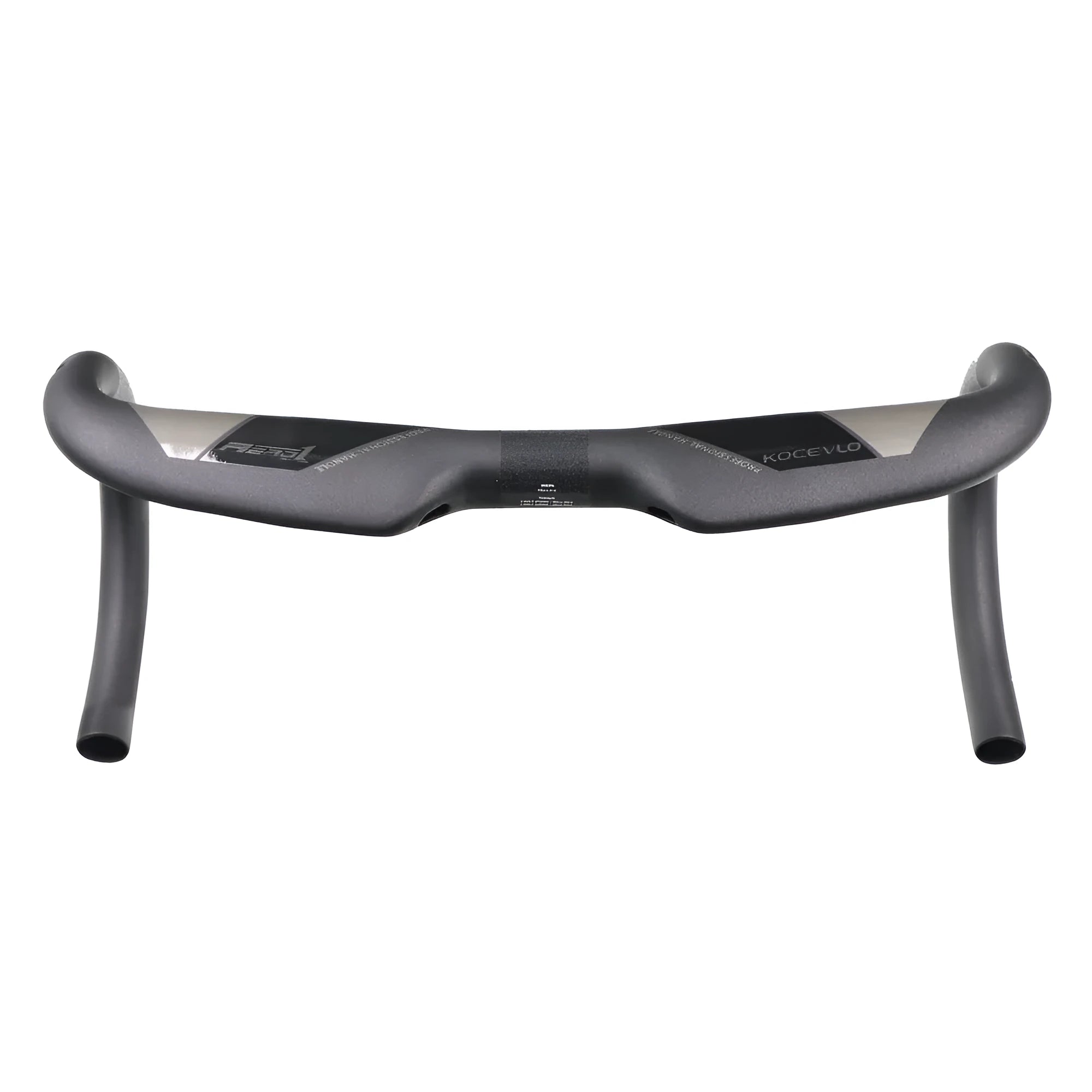 Wei Bike matt black carbon fibre road bike handlebar showing its bent shape and clean finish.