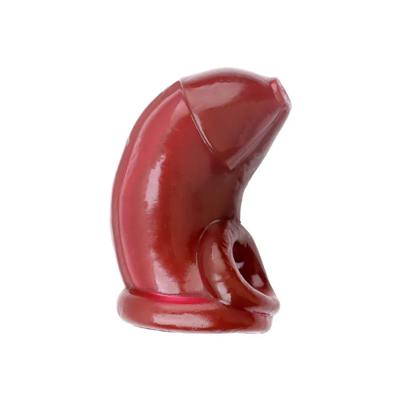 Soft rubber birdcage chastity lock in white colour for male restraint
