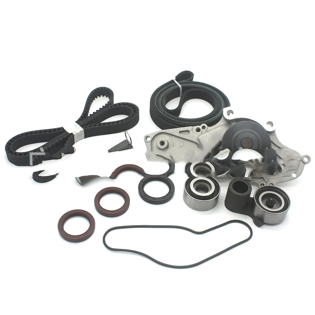 Metal belt and water pump assembly kit for automotive repairs measuring 28mm