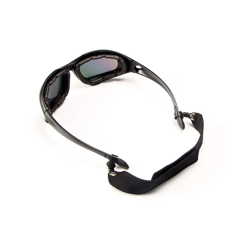 Tactical polarized sports sunglasses with full rim PC frame for cycling and outdoor use.