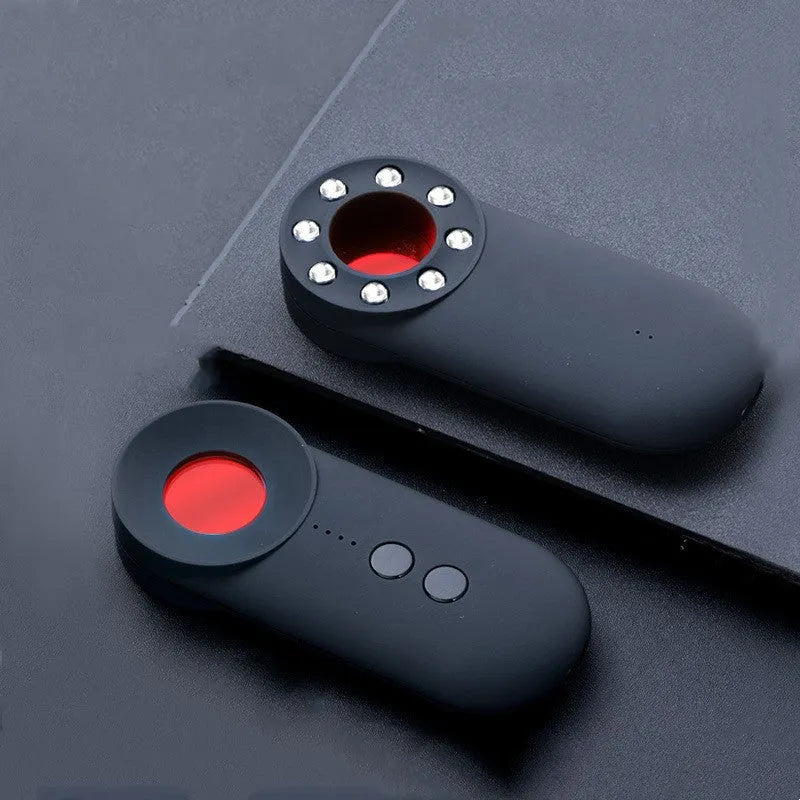 Black portable GPS detector and hidden camera finder unit on a white background