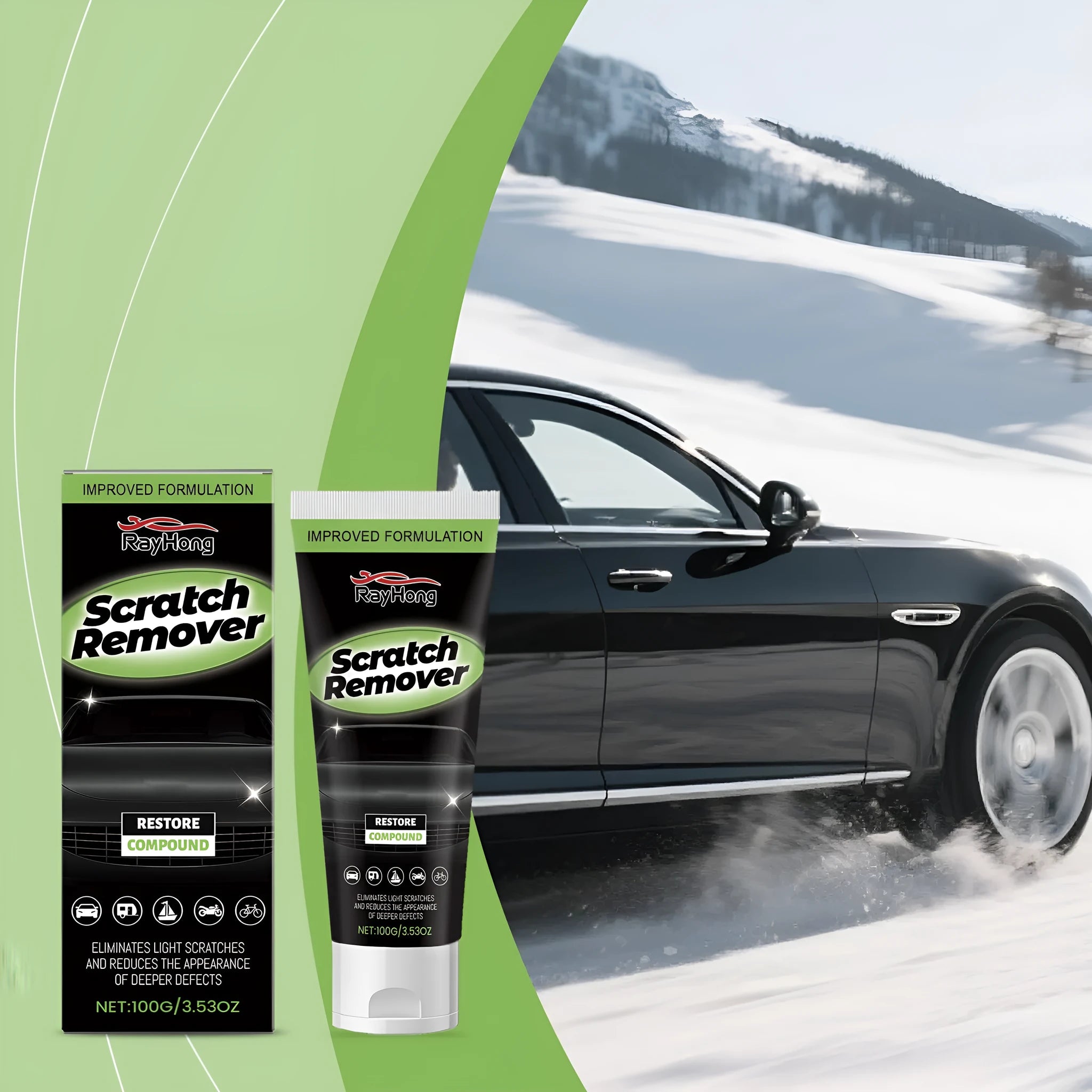 100g tube of nano coating car scratch repair polish cream for automotive paint.