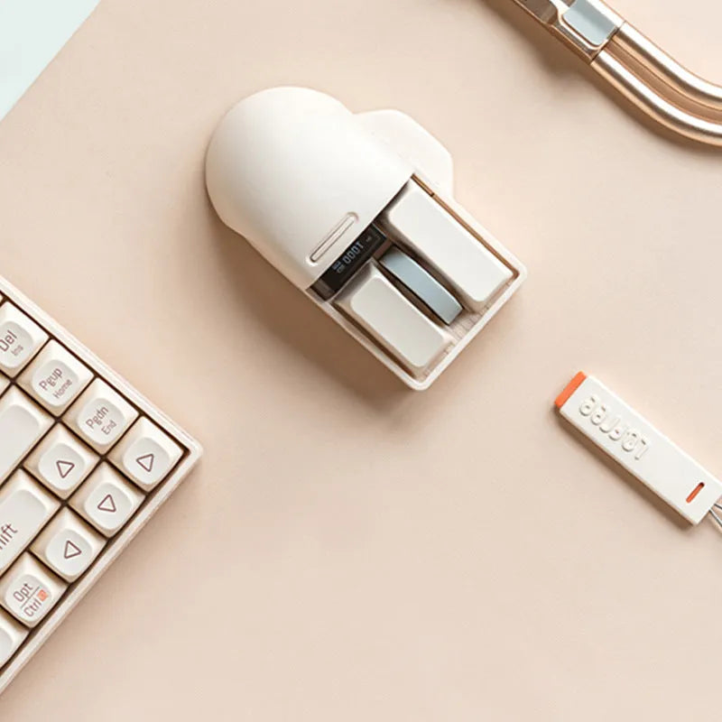 Xiaoqiao wireless gaming mouse in Tofu colour with seven buttons and scroll wheel