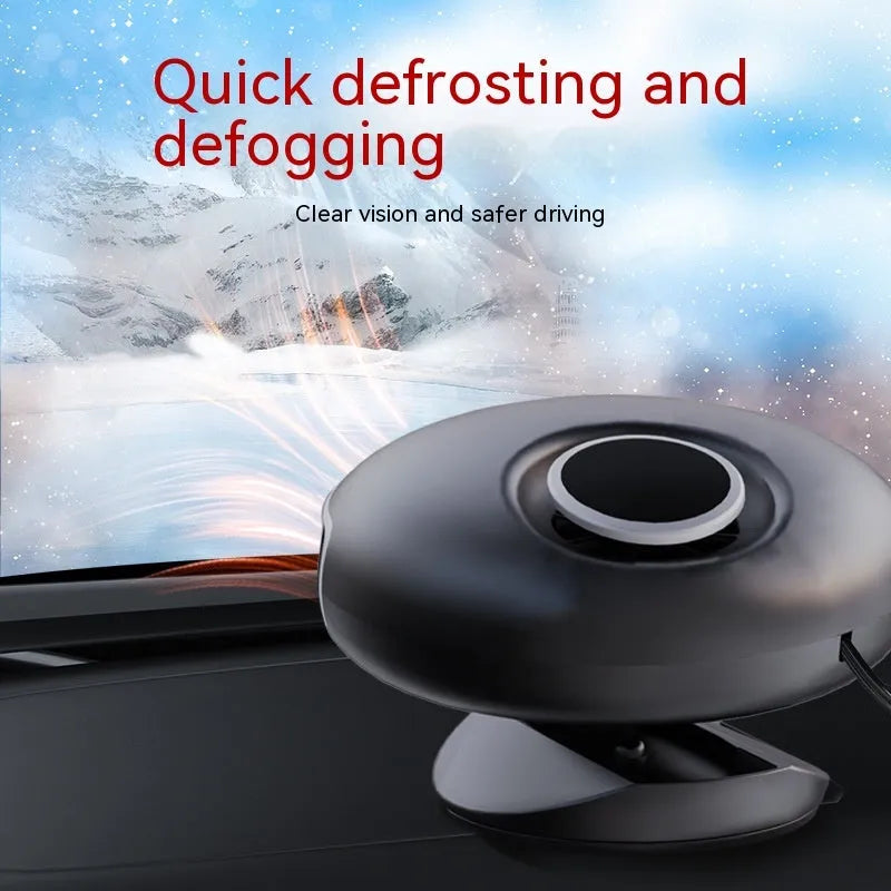 Black car warm air blower heater with 130cm cable for 12V 24V vehicle defrost demisting