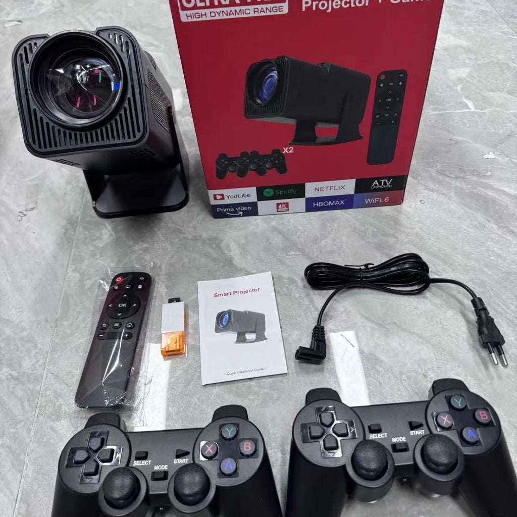 720p HD home projector with wireless capability for gaming and entertainment