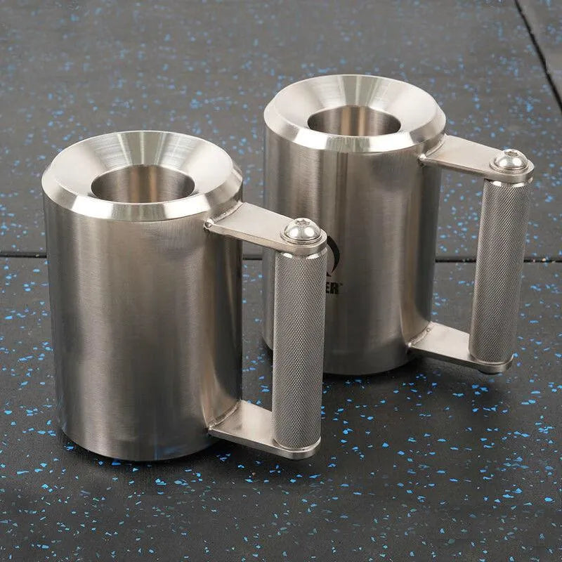 Silver stainless steel dumbbell cup weight measuring 8kg for gym equipment