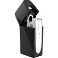 K23 wireless Bluetooth headset in black gold colour with ear hooks and charging cable