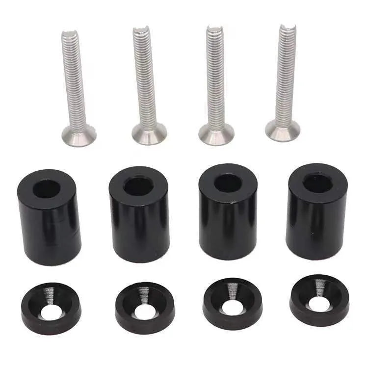 Aluminium machine cover pad height sheet set for car modification with mounting hardware