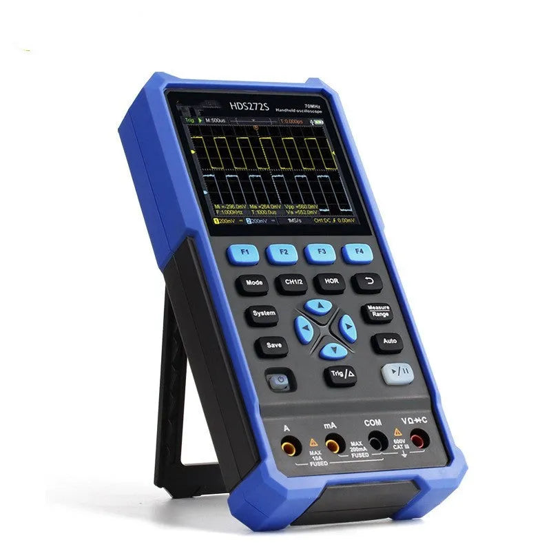 Handheld digital oscilloscope with probe and accessories for automotive diagnostics