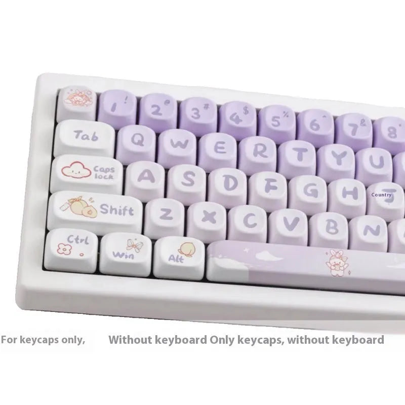 Gradient purple rabbit design PBT keycap set for mechanical keyboard customisation
