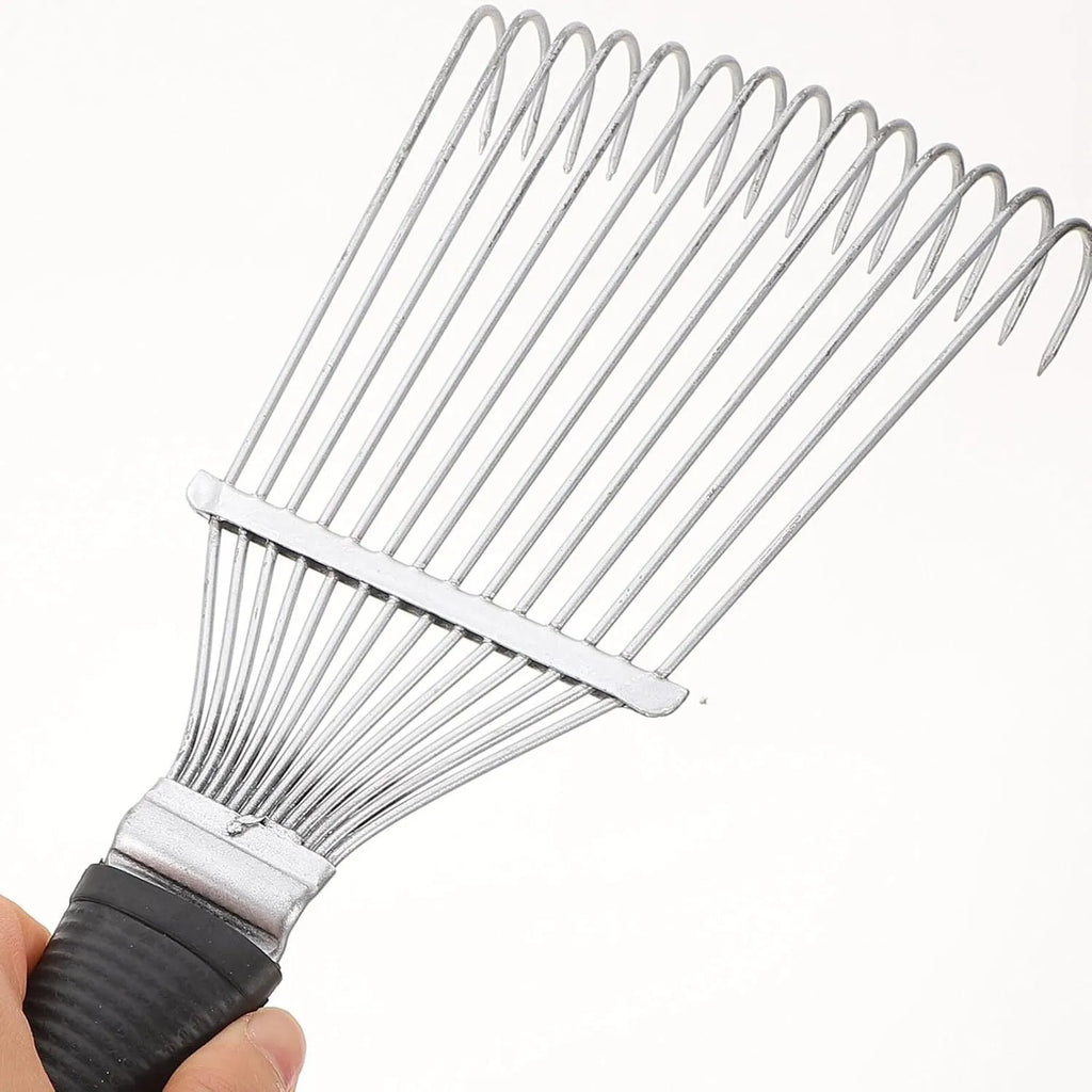 Stainless steel dematting brush rake comb for grooming horses, dogs, and livestock.