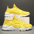 Men's mesh casual shoes with cross strap in green, red, or yellow colours