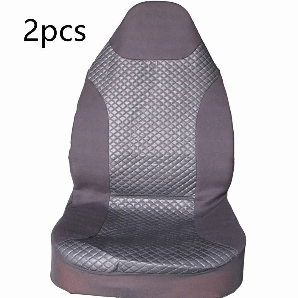 Black quilted PU automotive seat cover with polyester composite backing on car seat