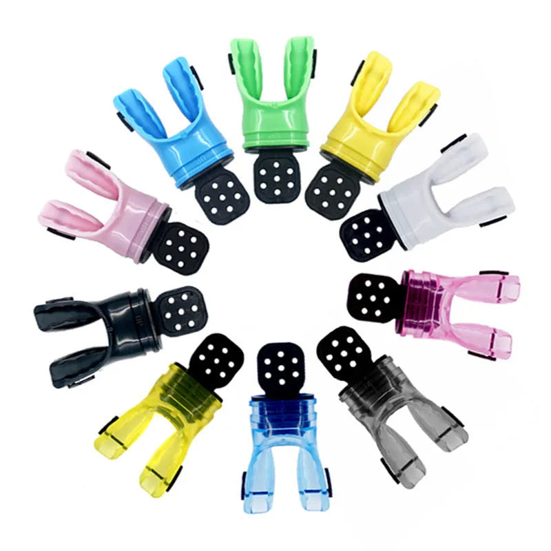 110mm long edible silicone diving mouthpiece in various pure and transparent colours.