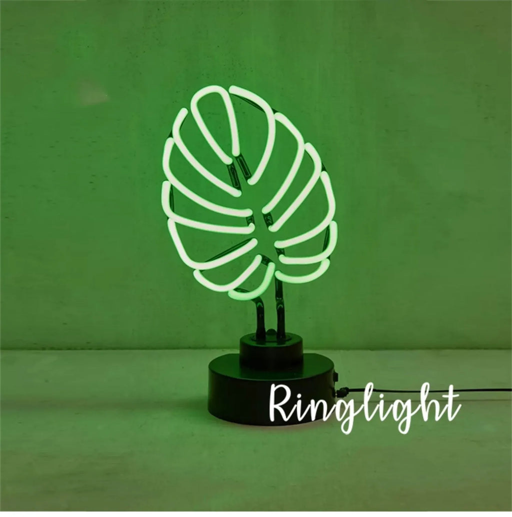 Minimalist bamboo shape desk lamp with green lighting and USB cable