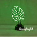 Minimalist bamboo shape desk lamp with green lighting and USB cable