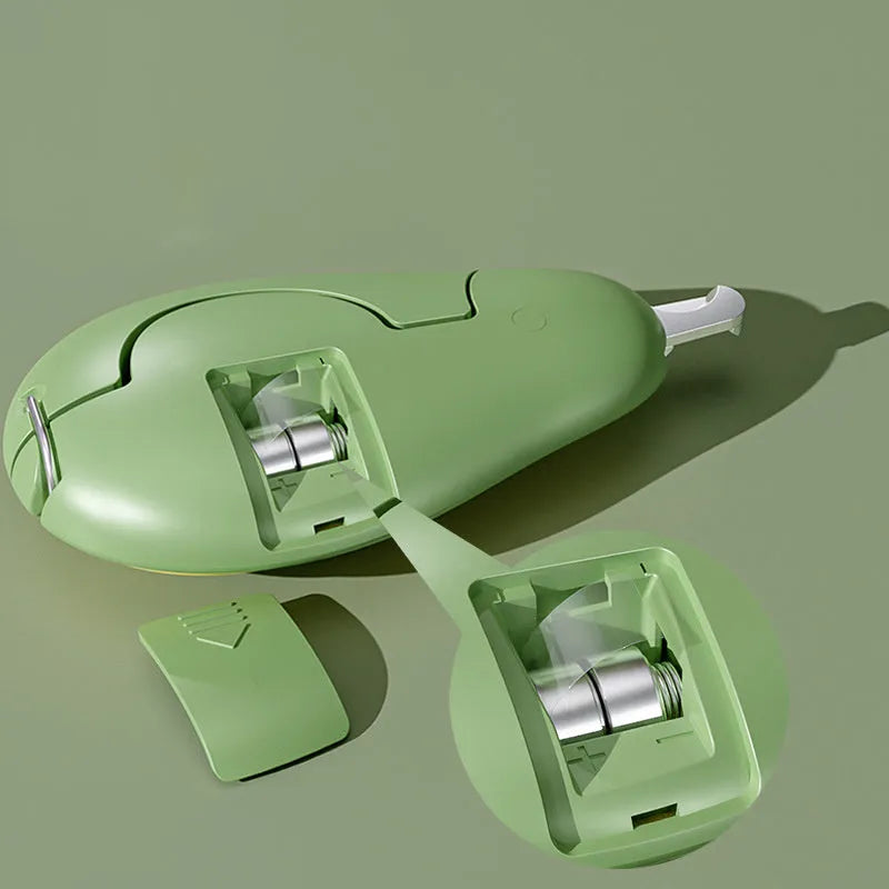 Green professional pet nail clipper with LED light and safety guard for small dogs and cats.