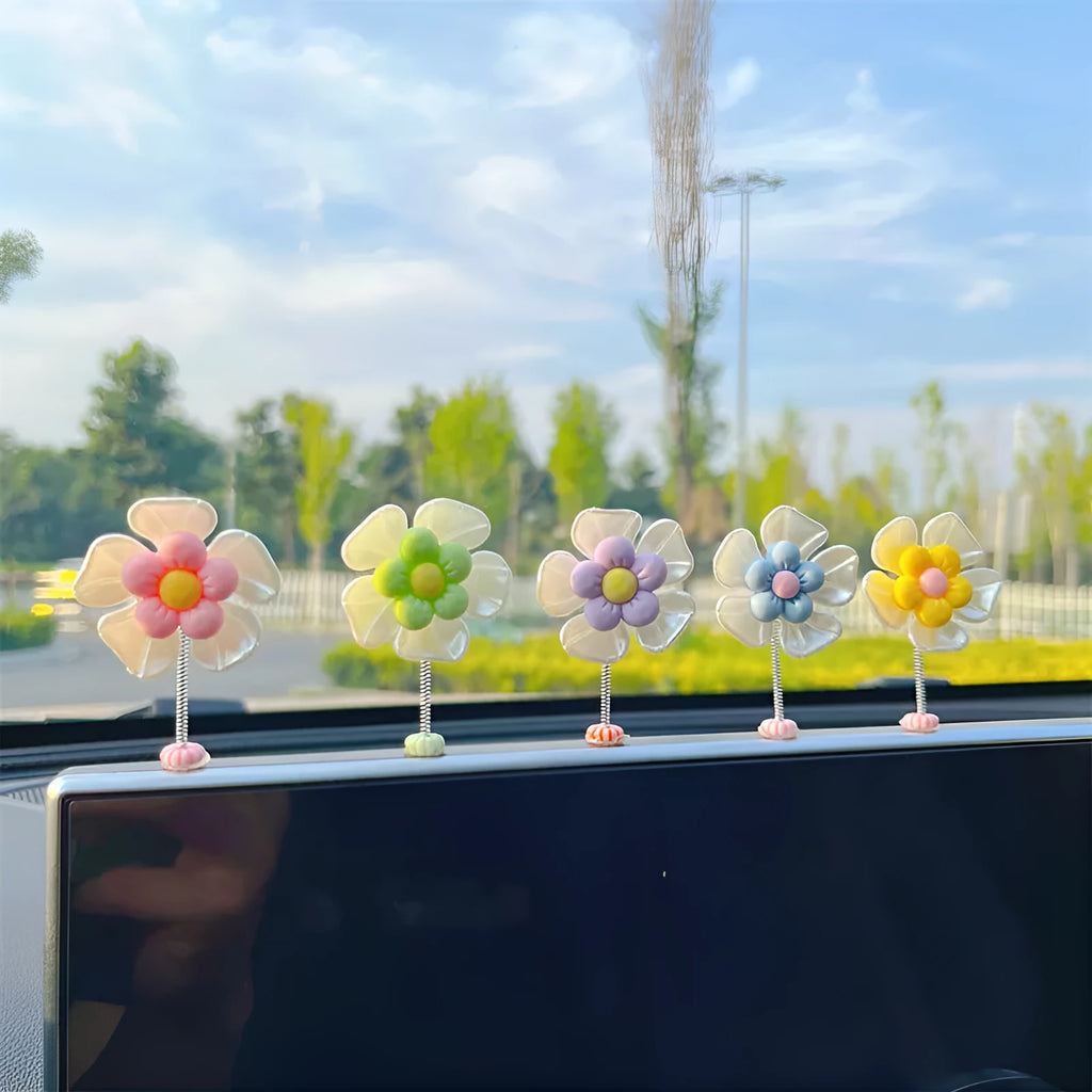 Colourful plastic car swing decoration hanging from rear-view mirror