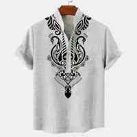 Men's casual striped linen blend shirt with personalised button details in multiple colour options