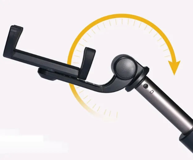 Aluminium alloy Bluetooth selfie stick with remote control and extendable phone clip
