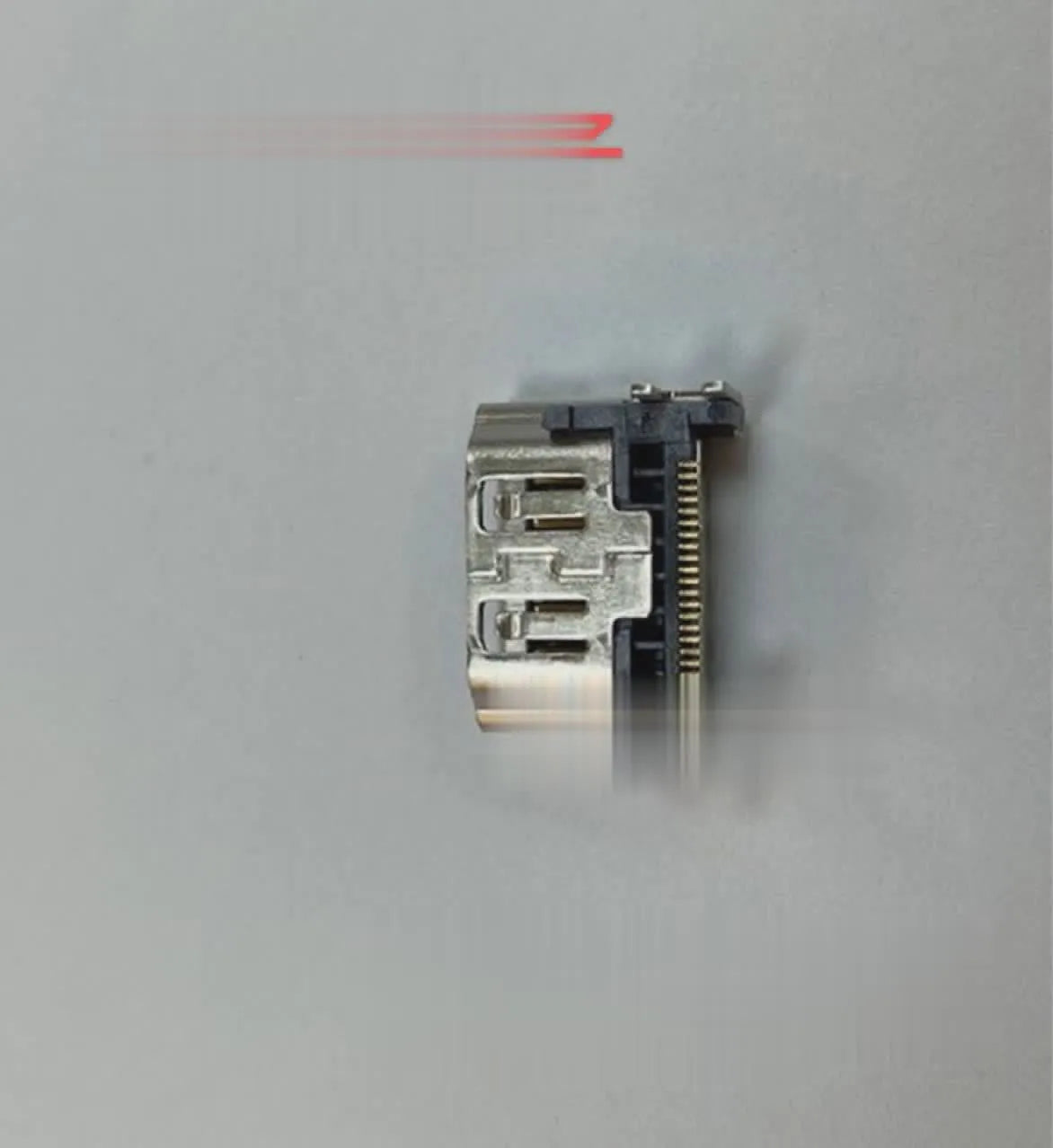 Silver HDMI host interface socket adapter for gaming console connectivity