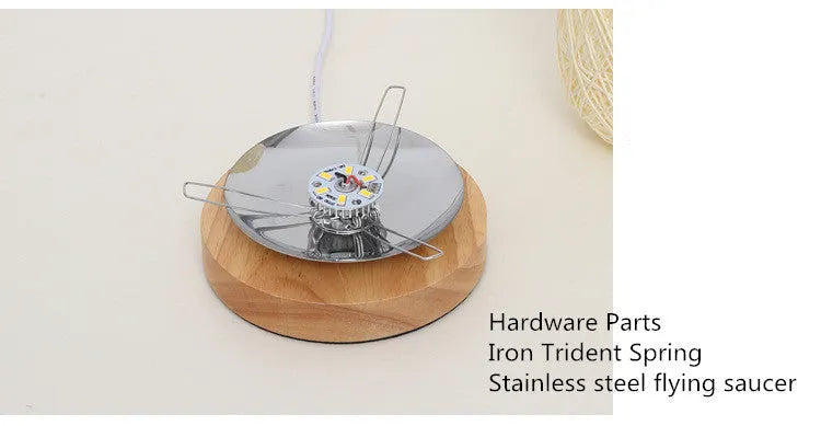 Twine Sepak Takraw desk lamp with woven hemp rope shade on solid wood base