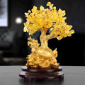 Citrine-coloured resin ornament of a Chinese-style small water turtle money tree.