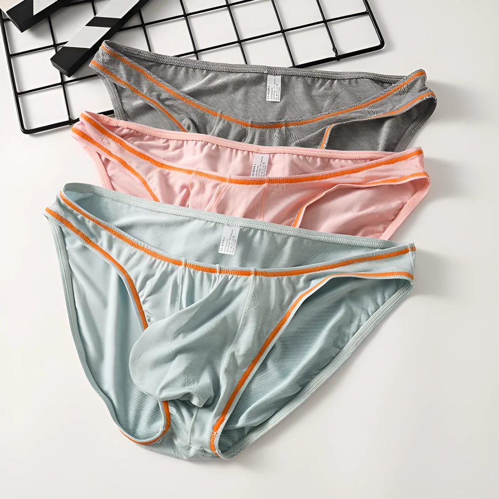 Men's modal butt-lift underwear in colourful blue, dark grey, pink, sky blue, and yellow green colours