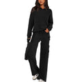 Women's polyester leisure sports suit in various colours with long sleeves and full-length trousers