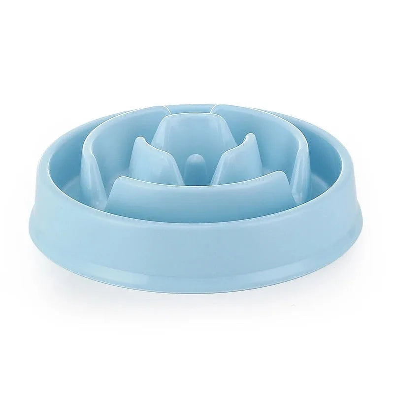 Pink plastic dog bowl with anti-slip anti-flip design for pets