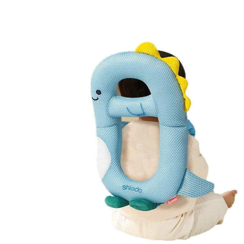 Baby anti-collision pillow with cartoon animal design and EPS bead filling for toddler fall protection