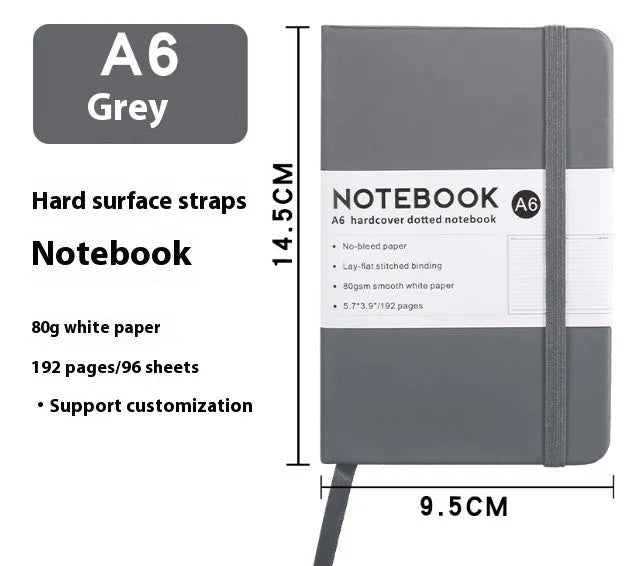 A5 soft skin-feel PU leather diary with strap closure and horizontal ruled pages in multiple colour options