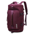 Waterproof convertible nylon gym backpack with shoe compartment and theft-proof combination lock