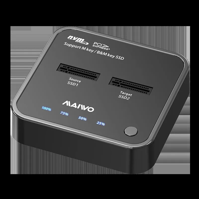 MAIWO K3016 M2 solid state hard disk dock and cloner unit with USB cables and power adapter