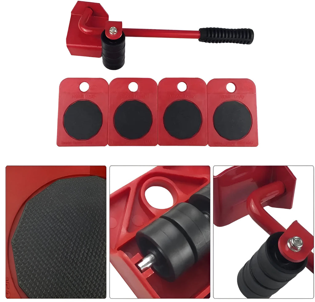 Moving Artifact multi-function moving tool set with iron and plastic construction, 33.5x10x10cm size, black anti-slip blocks