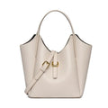 Genuine leather women's bucket bag in retro style with large capacity and file organiser