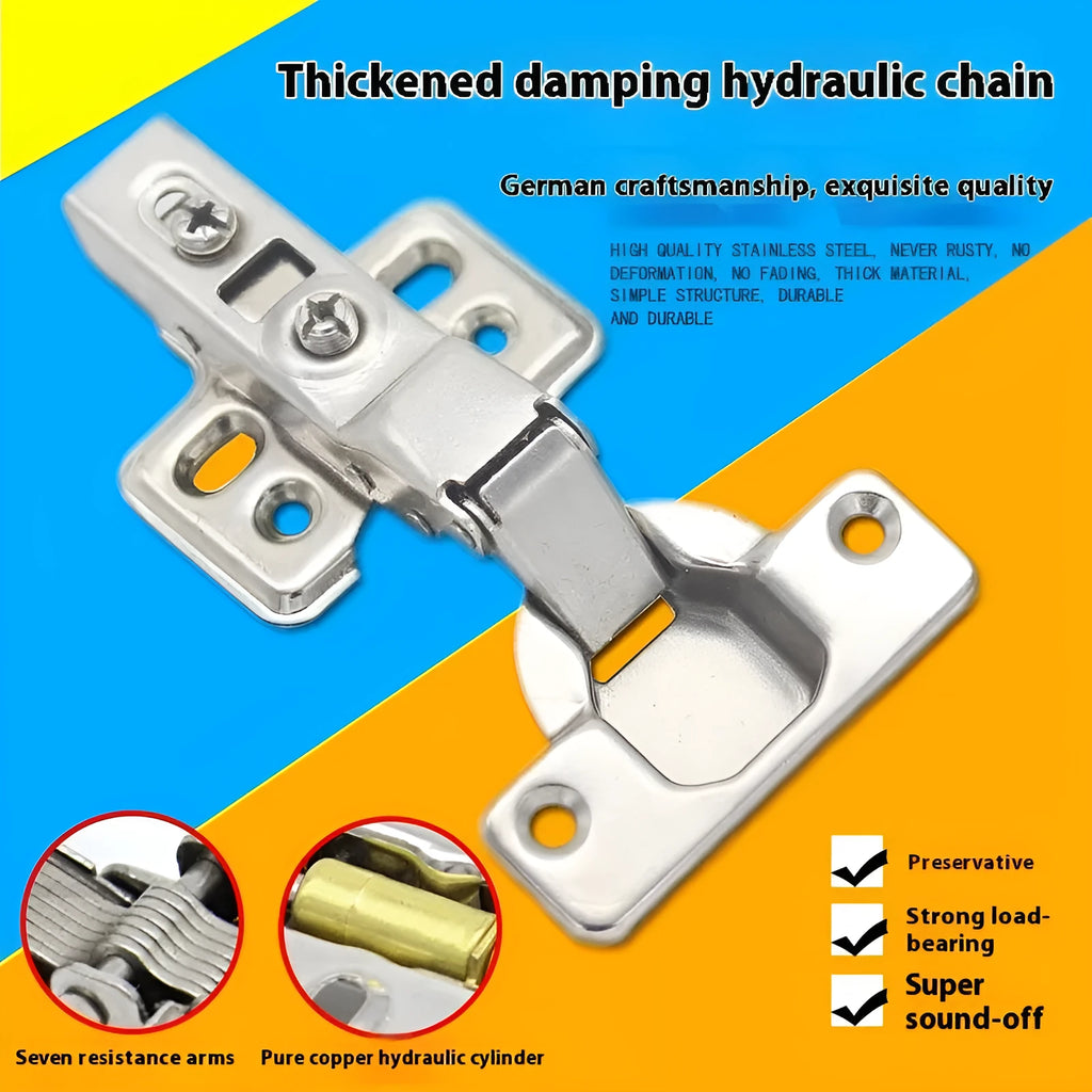 Hydraulic cabinet hinge with nickel plating showing three bend specifications