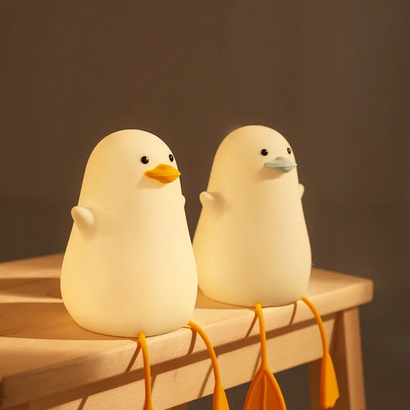 Seagull silicone night light in yellow with soft warm glow, compact size fits nursery bedside