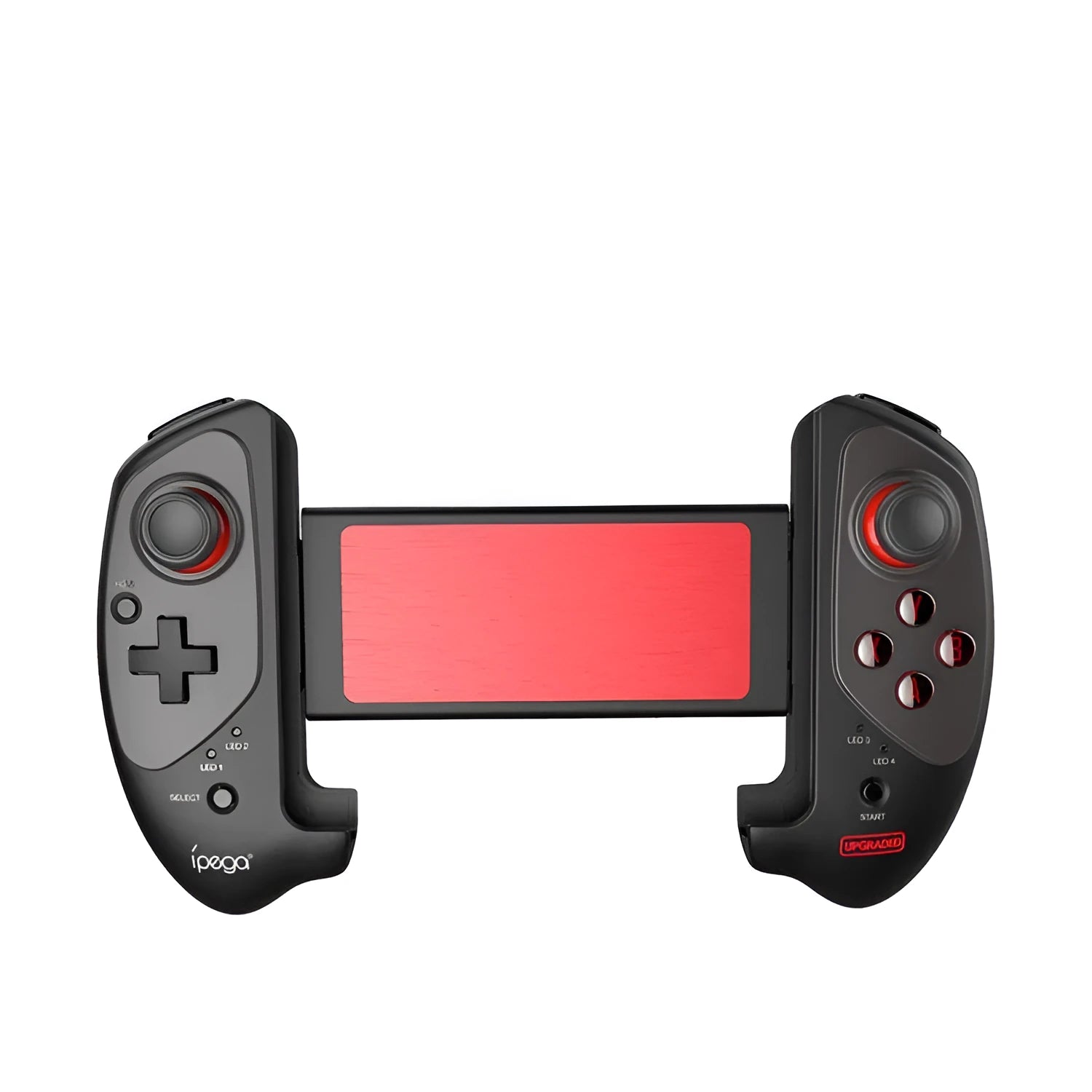 Red telescopic gamepad controller with Bluetooth connectivity for Android iOS and PC devices